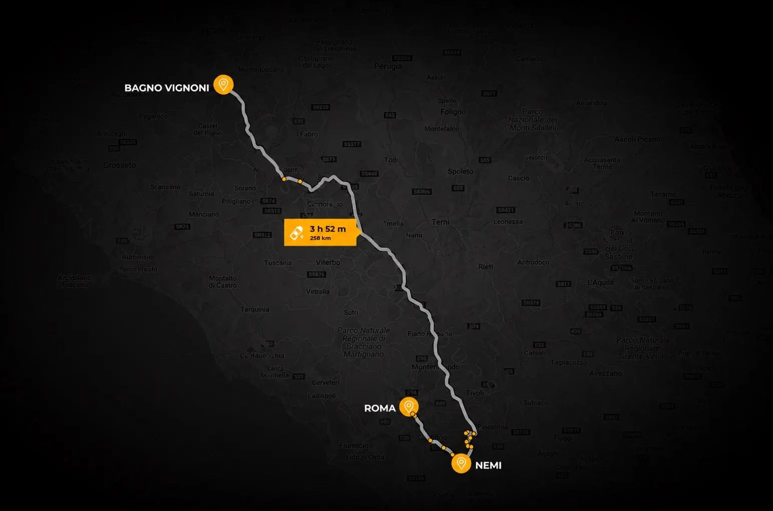 Route map for the selected day